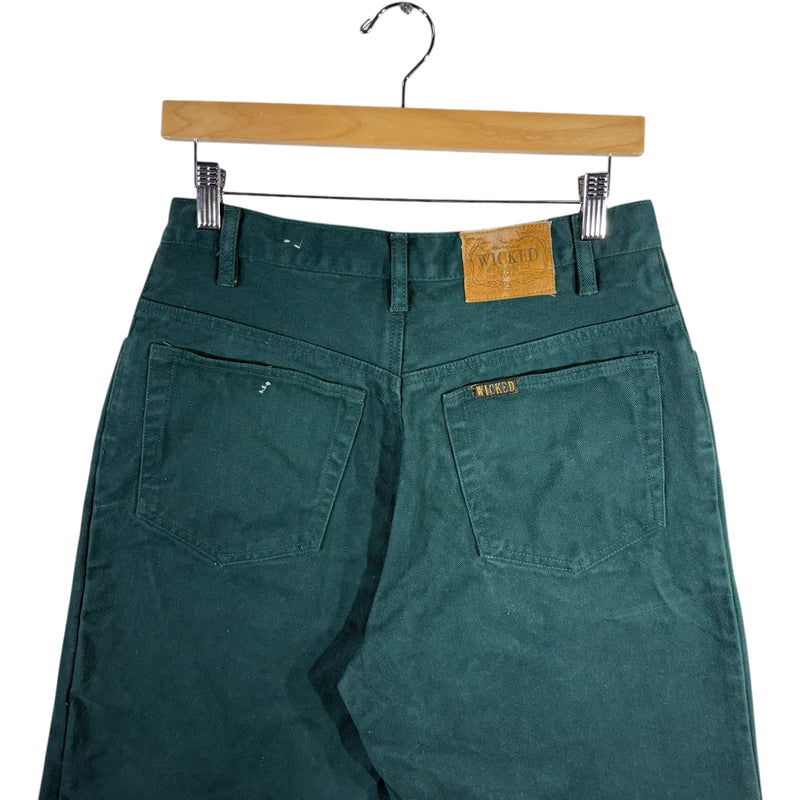 Vintage Wicked Green Baggy Denim Shorts 30