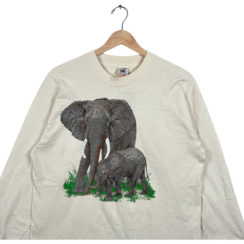 Vintage Mother And Baby Elephant Long Sleeve