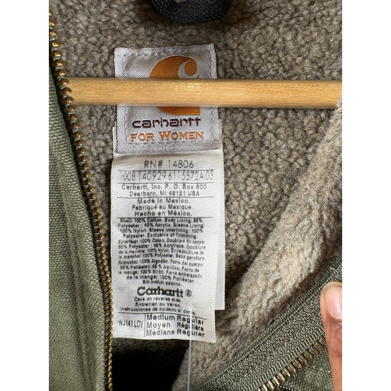 Vintage Carhartt Sherpa Lined Full Zip Hooded Workwear Jacket