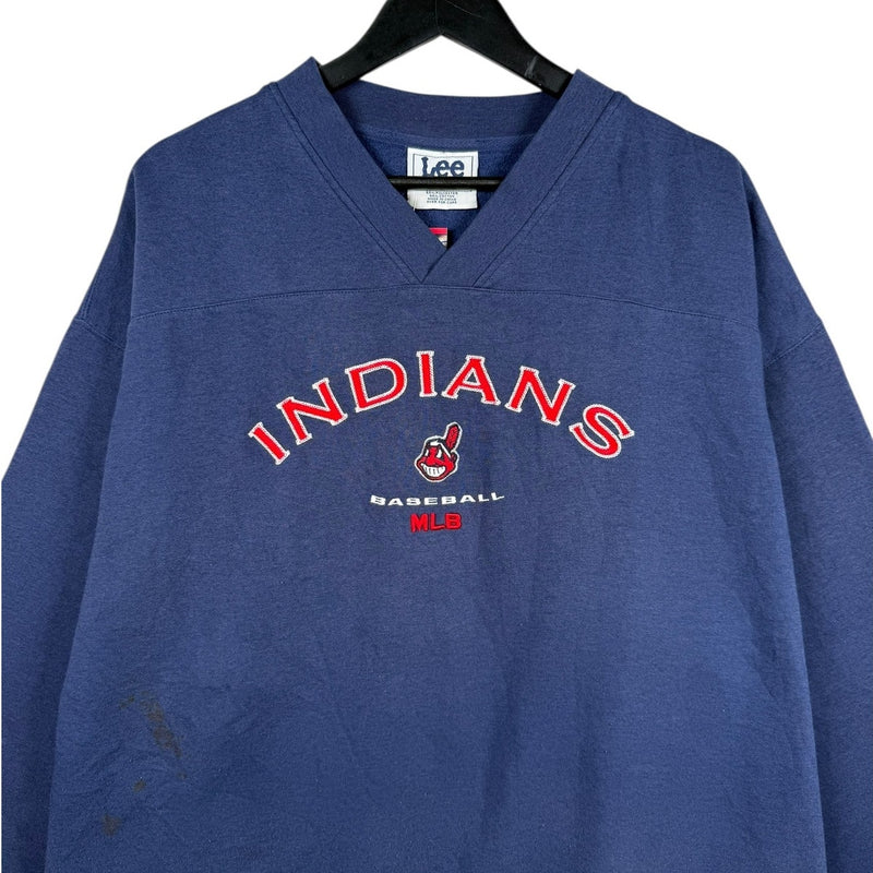 Vintage Lee Sport Cleveland Indians MLB V-Neck Sweatshirt