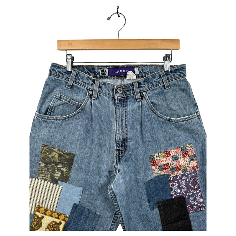Vintage Levi's Baggy Patchwork Denim Jean Shorts 32