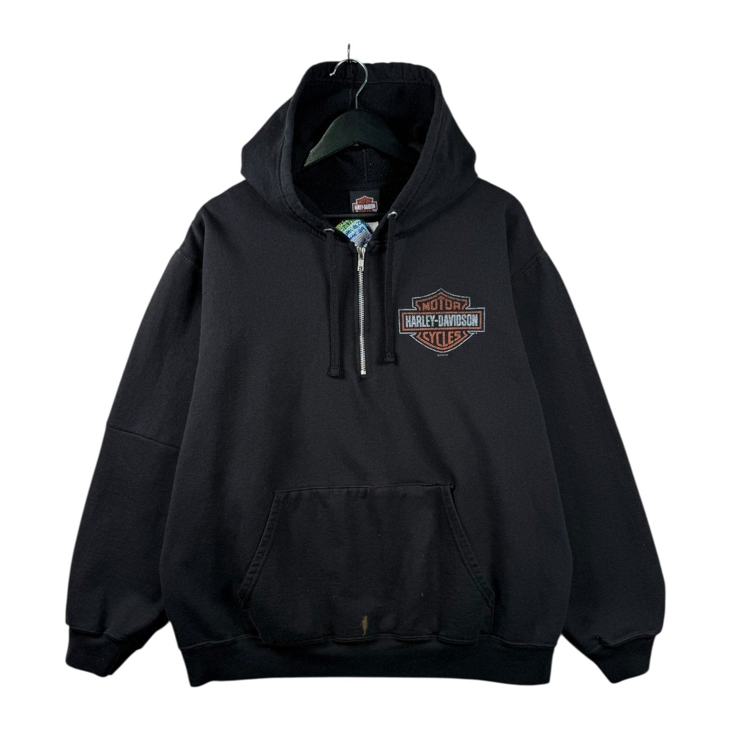 Vintage Harley Davidson Quarter Zip Pullover Hoodie