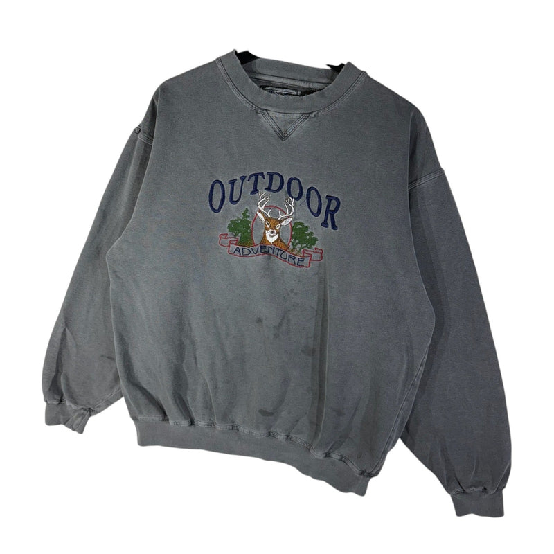 Vintage Outdoor Adventure Embroidered Nature Crewneck