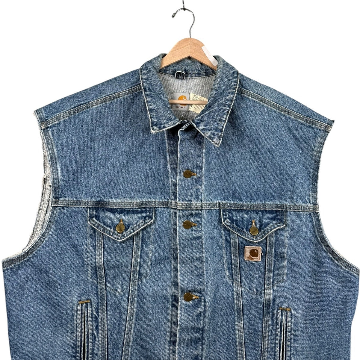 Vintage Carhartt Button Up Utility Denim Vest
