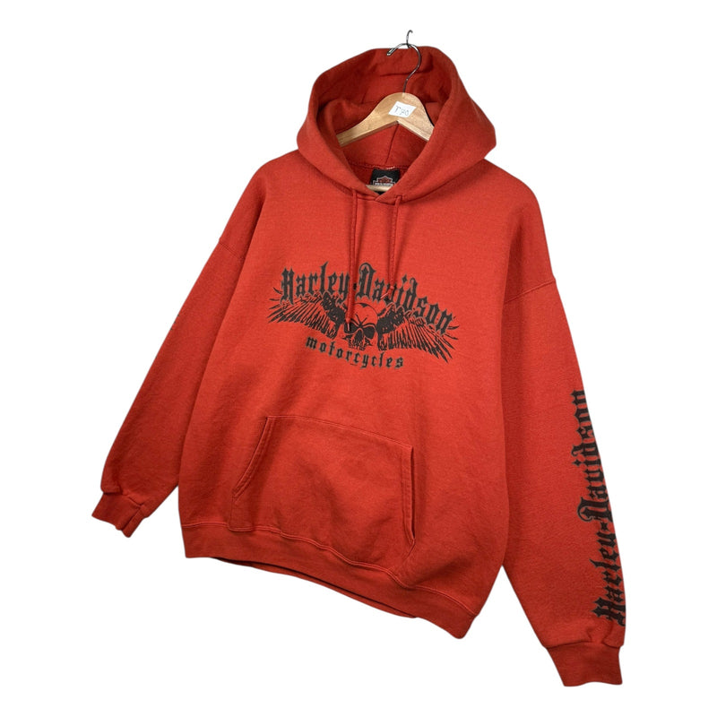 Vintage Harley Davidson Skull Graphic Hoodie