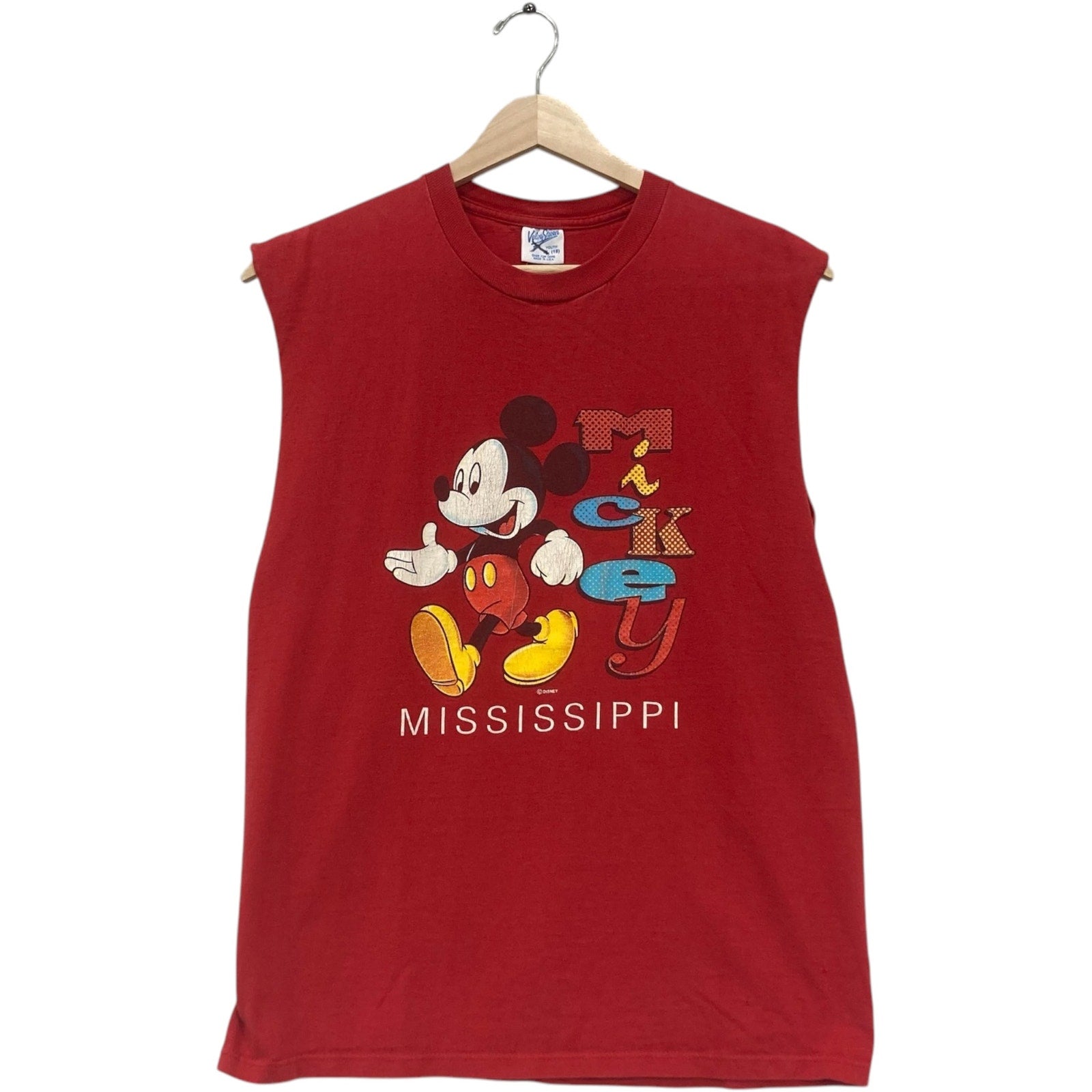 Youth Vintage Disney Mickey Mississippi Souvenir Cut Off Tee