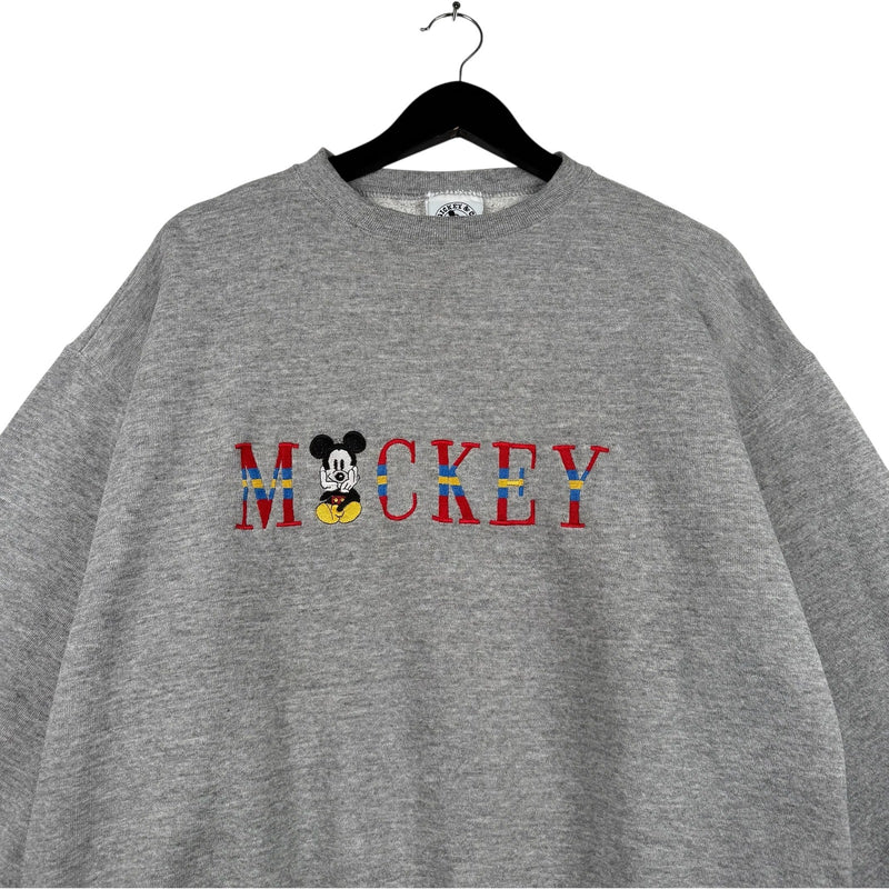 Vintage Mickey Mouse Embroidered Spellout Crewneck