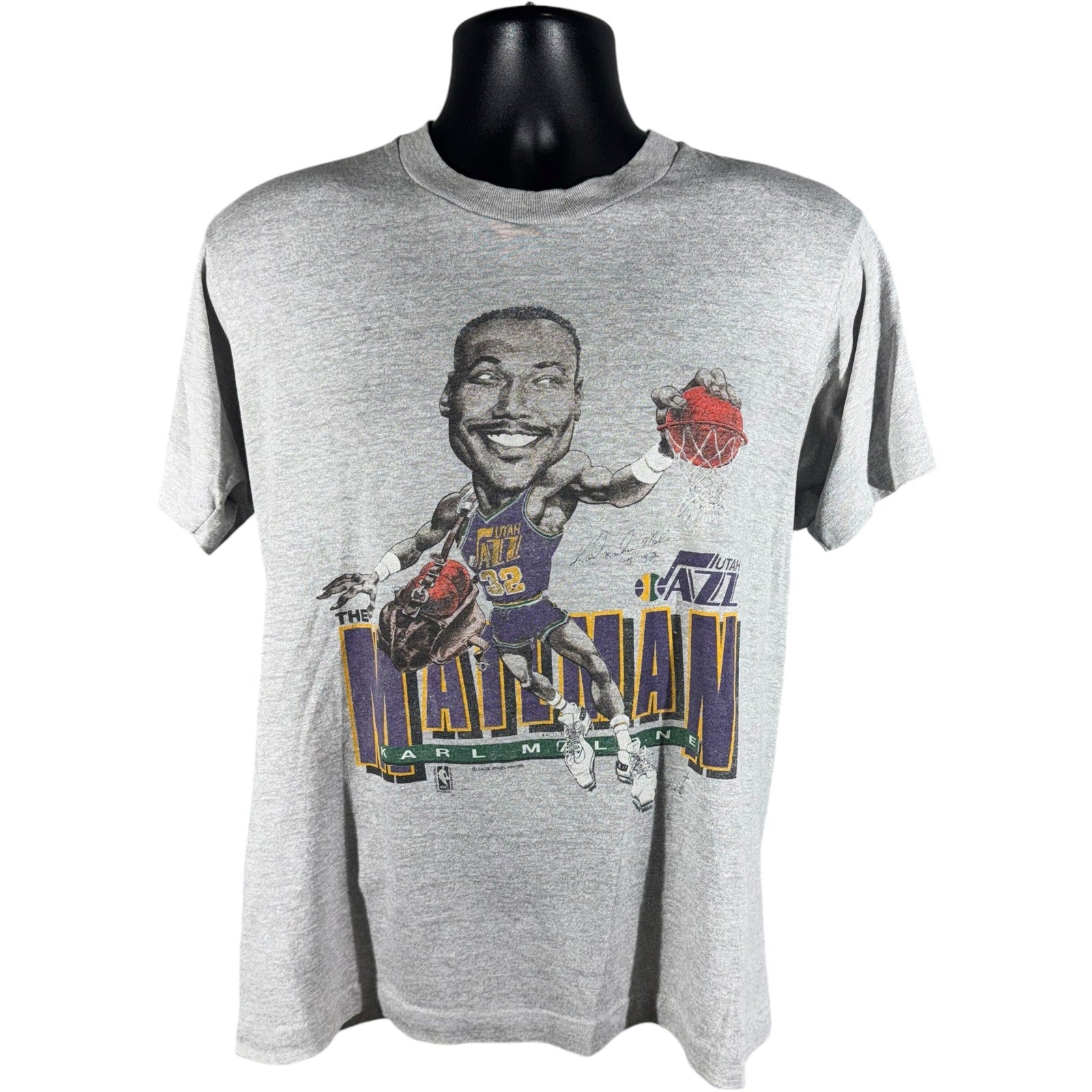 Vintage Salem Sports Utah Jazz Karl Malone Caricature Tee