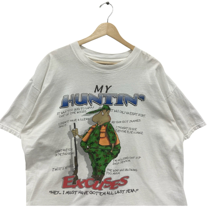 Vintage "My Huntin' Excuses" Cartoon Humor Tee