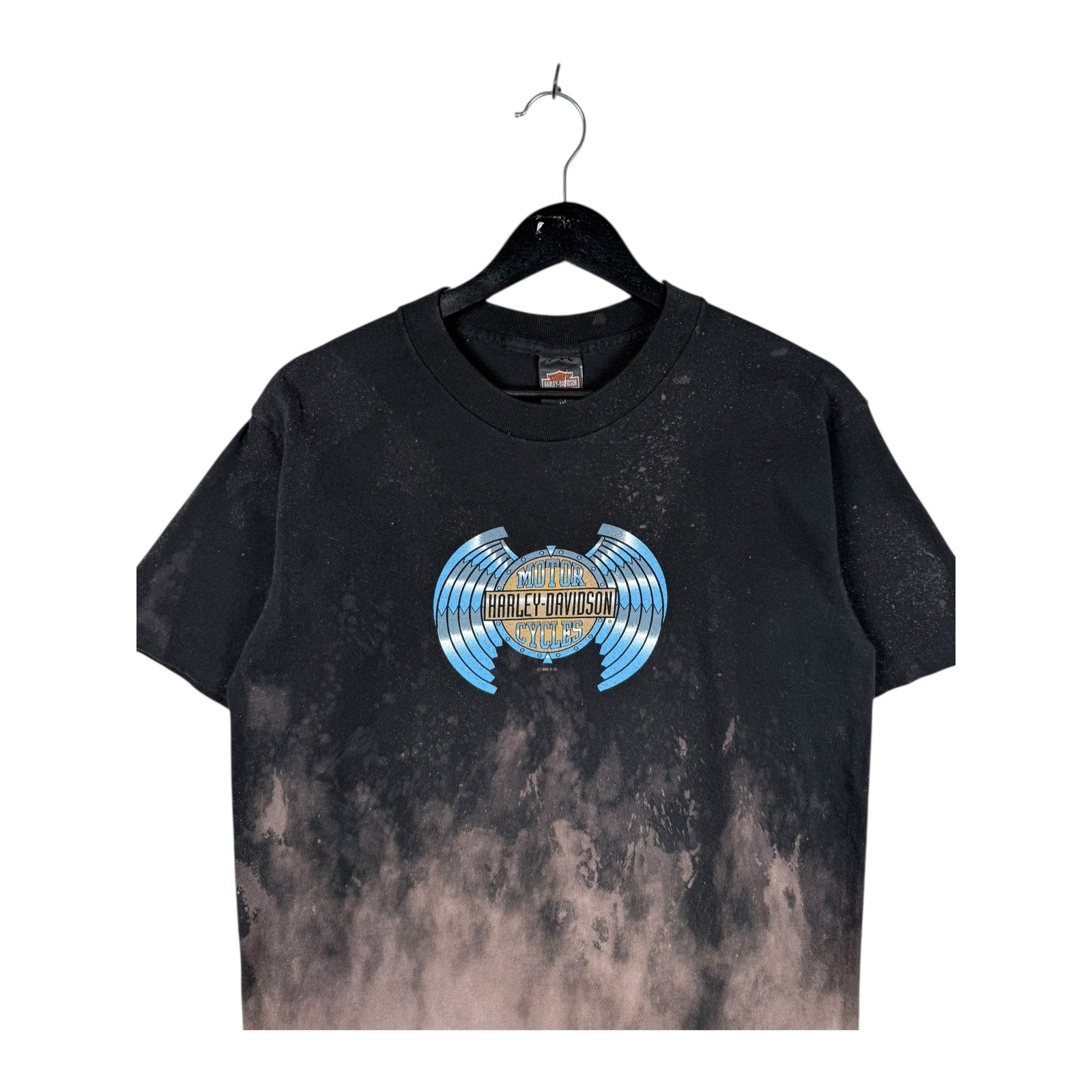 Vintage Harley Davidson Blue Wings Tie Dye T-Shirt