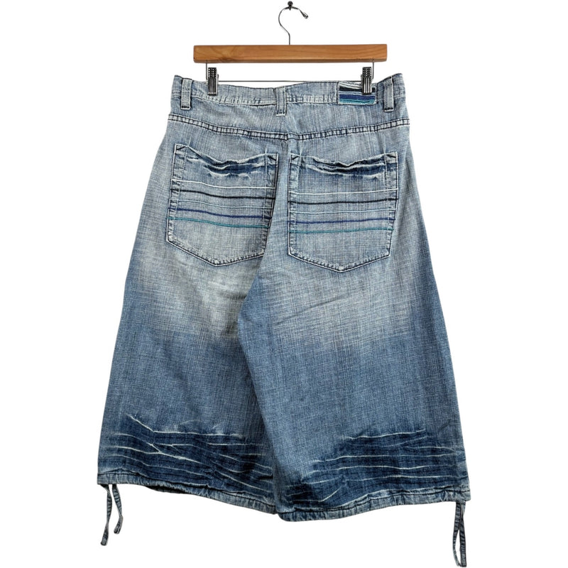Vintage Side Drawstring Denim Shorts