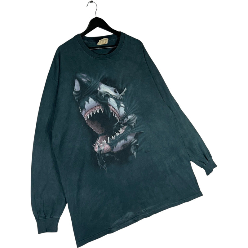 Vintage Breakthrough Shark Nature Art Long Sleeve