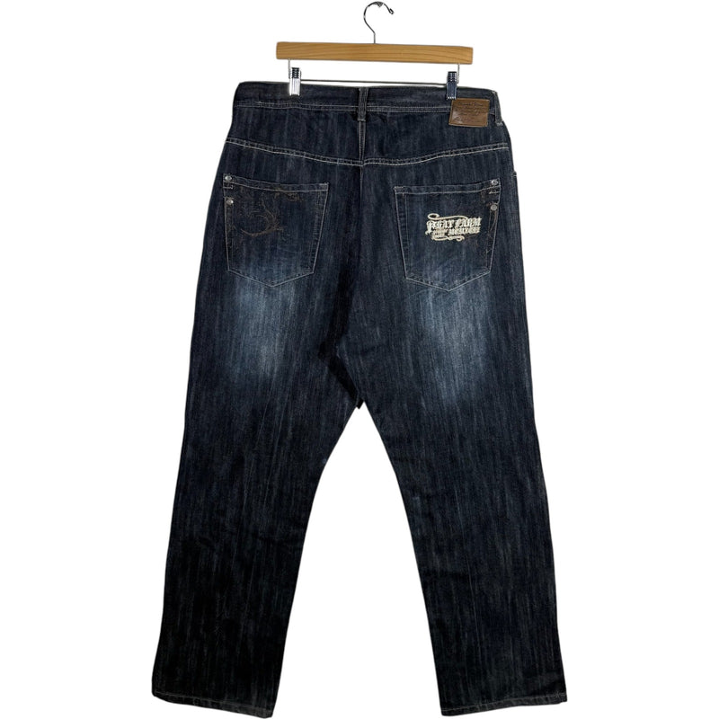 Vintage Phat Farm Straight Leg Embroidered Denim Jeans 39 x 30