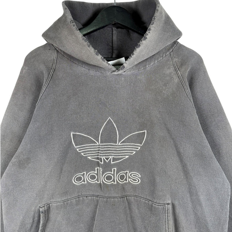 Vintage Adidas Trefoil Logo Distressed Hoodie