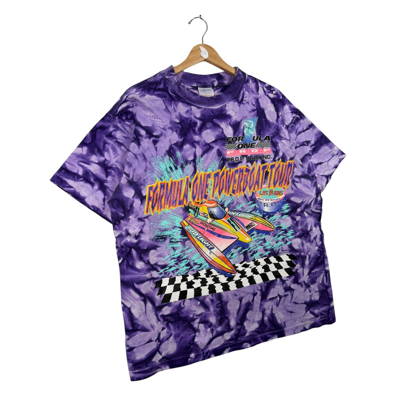 Vintage Formula One Powerboat Tour Racing Tie-Dye T-Shirt
