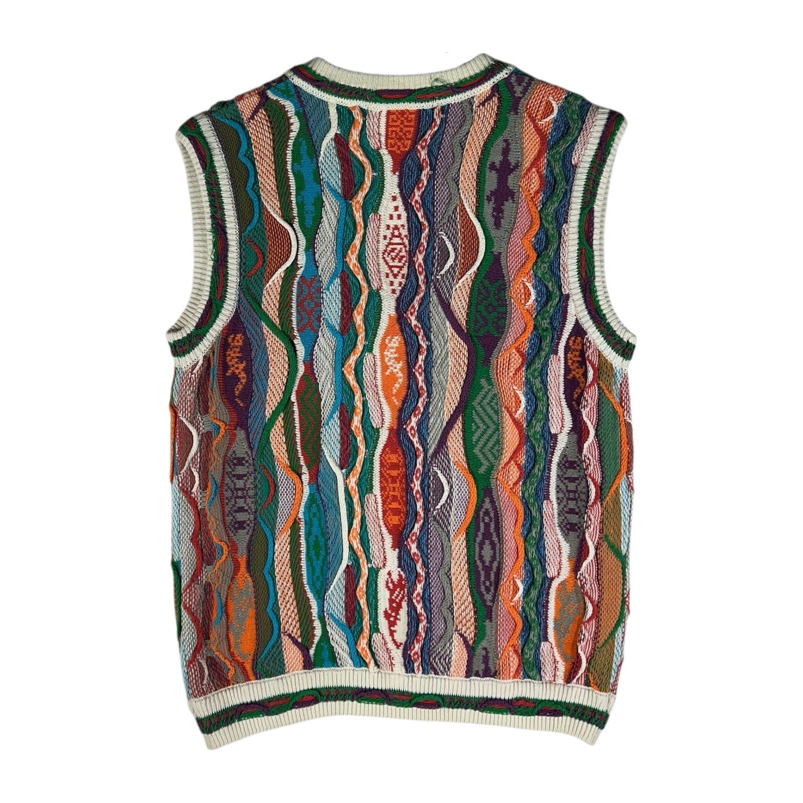 Vintage Missoni Sport 3D Knit Button Up Sweater Vest