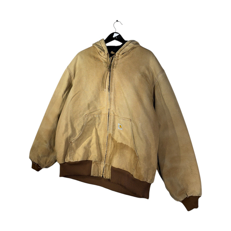 Vintage Carhartt Distressed Hooded Full Zip Workwear Jacket
