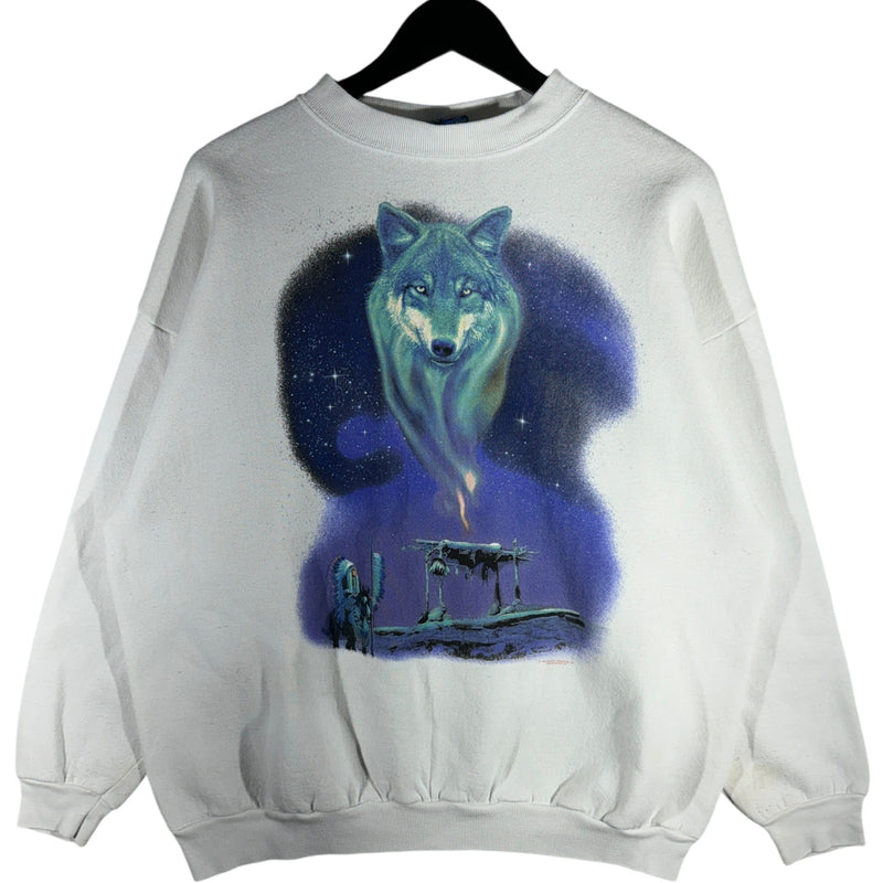 Vintage Native American Wolf Crewneck