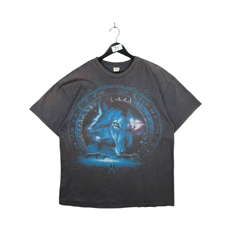 Vintage Wolf Graphic Print T-Shirt