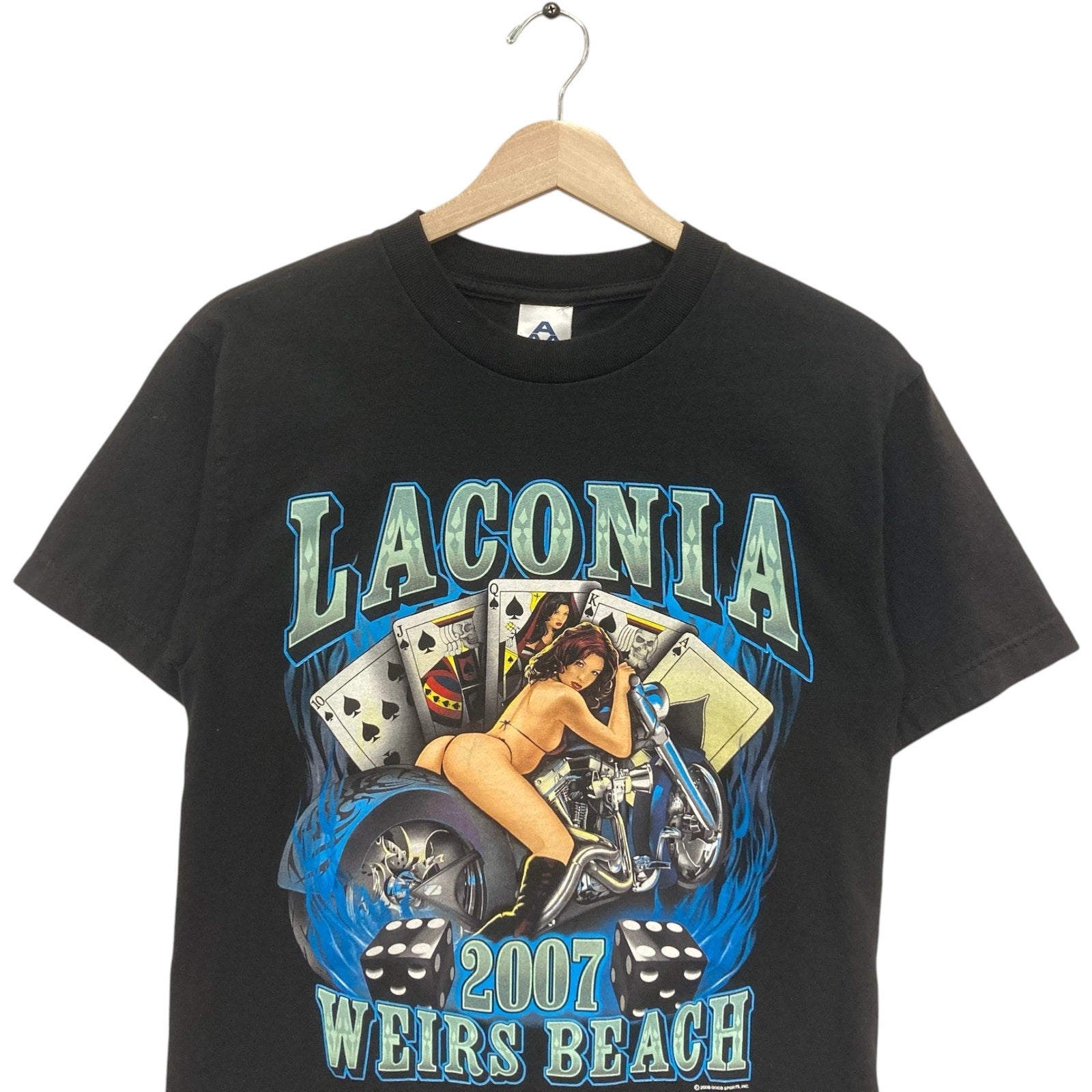 Laconia Weirs Beach Flaming Motorcycle Tee 2007