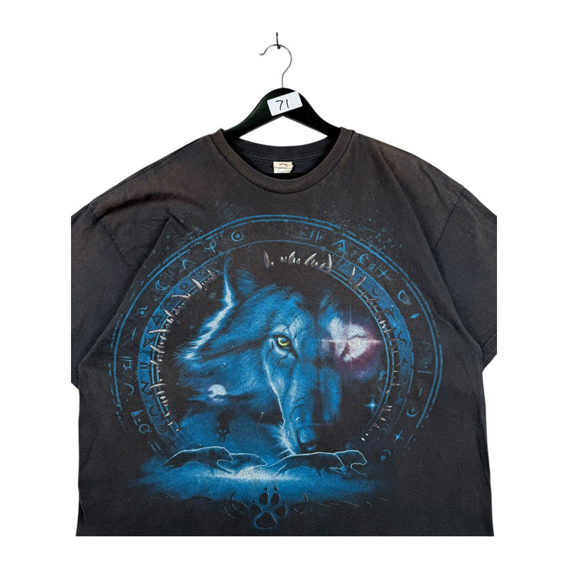 Vintage Wolf Graphic Print T-Shirt