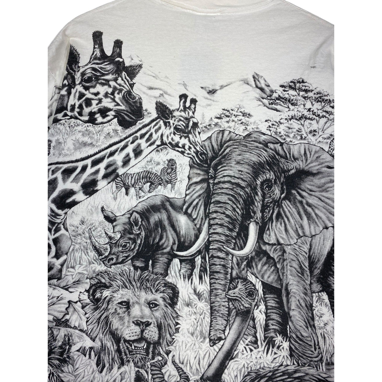 Vintage Wild Animals Allover Print T-Shirt