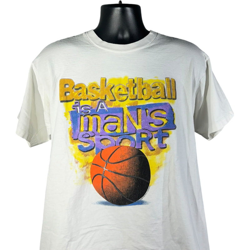 Vintage "Basketball Is A Man's Sport....As If." Humor Tee