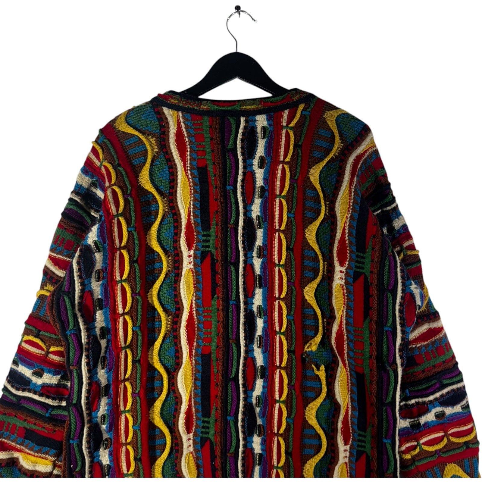 Vintage Coogi 3D Knit Patterned Cardigan Sweater