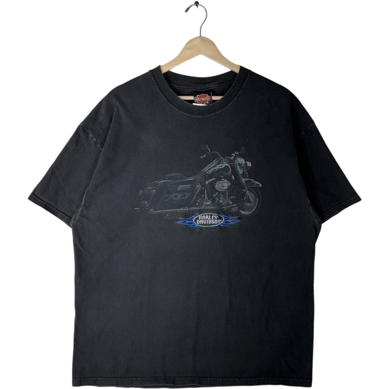 Vintage Harley Davidson Blue Flames Motorcycle Tee