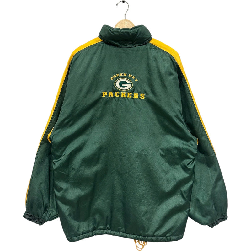 Vintage Green Bay Packers Spellout NFL Puffer Jacket Medium