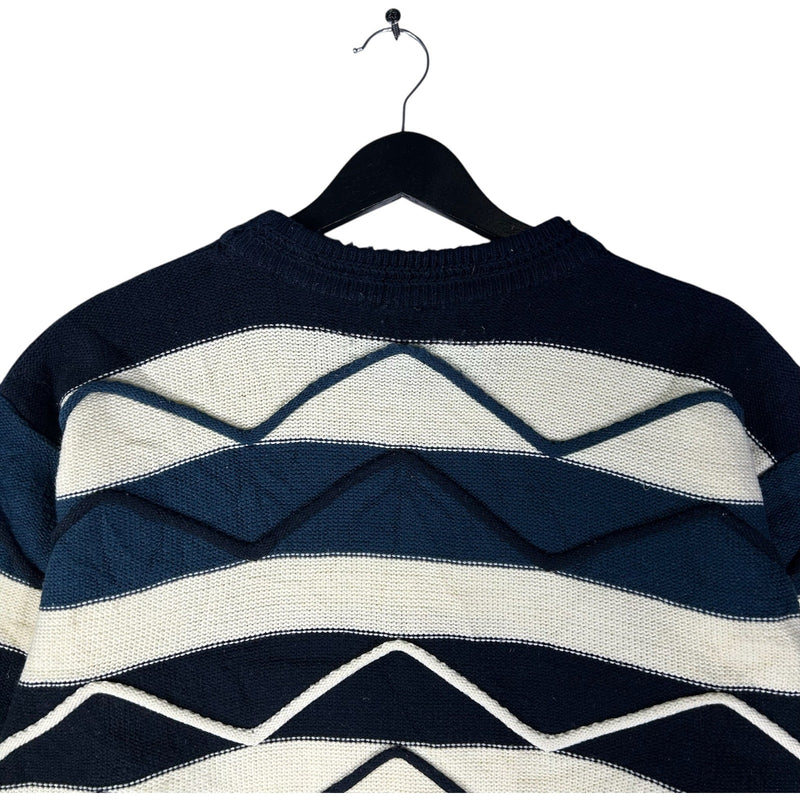 Vintage 3D Knit Striped Sweater