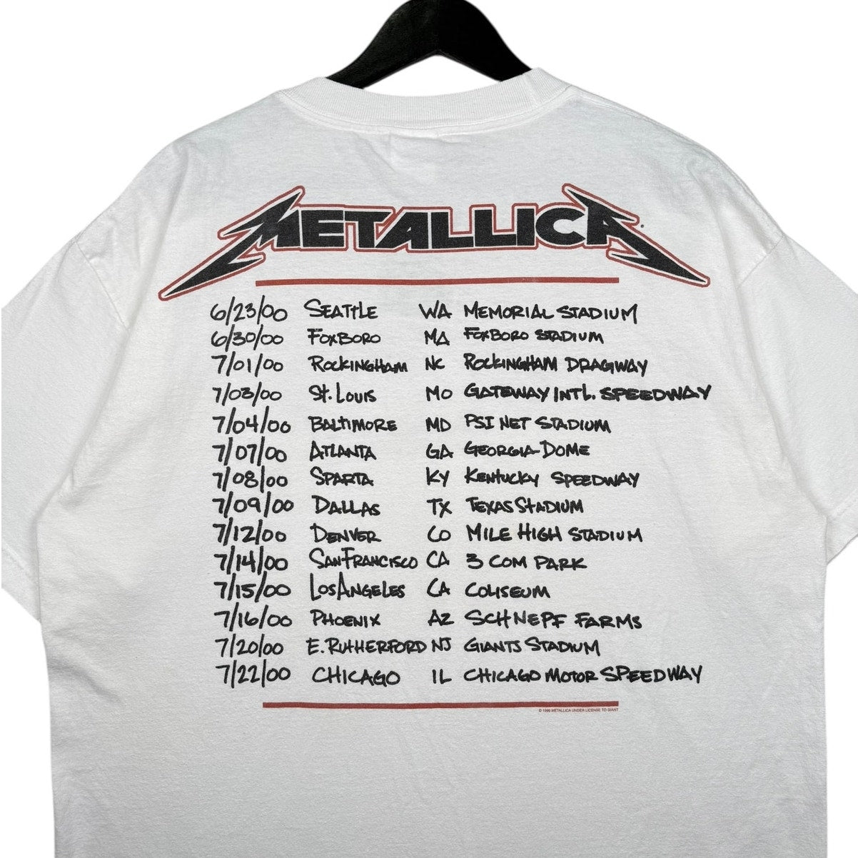 Vintage Metallica U.S. Tour Concert T-Shirt