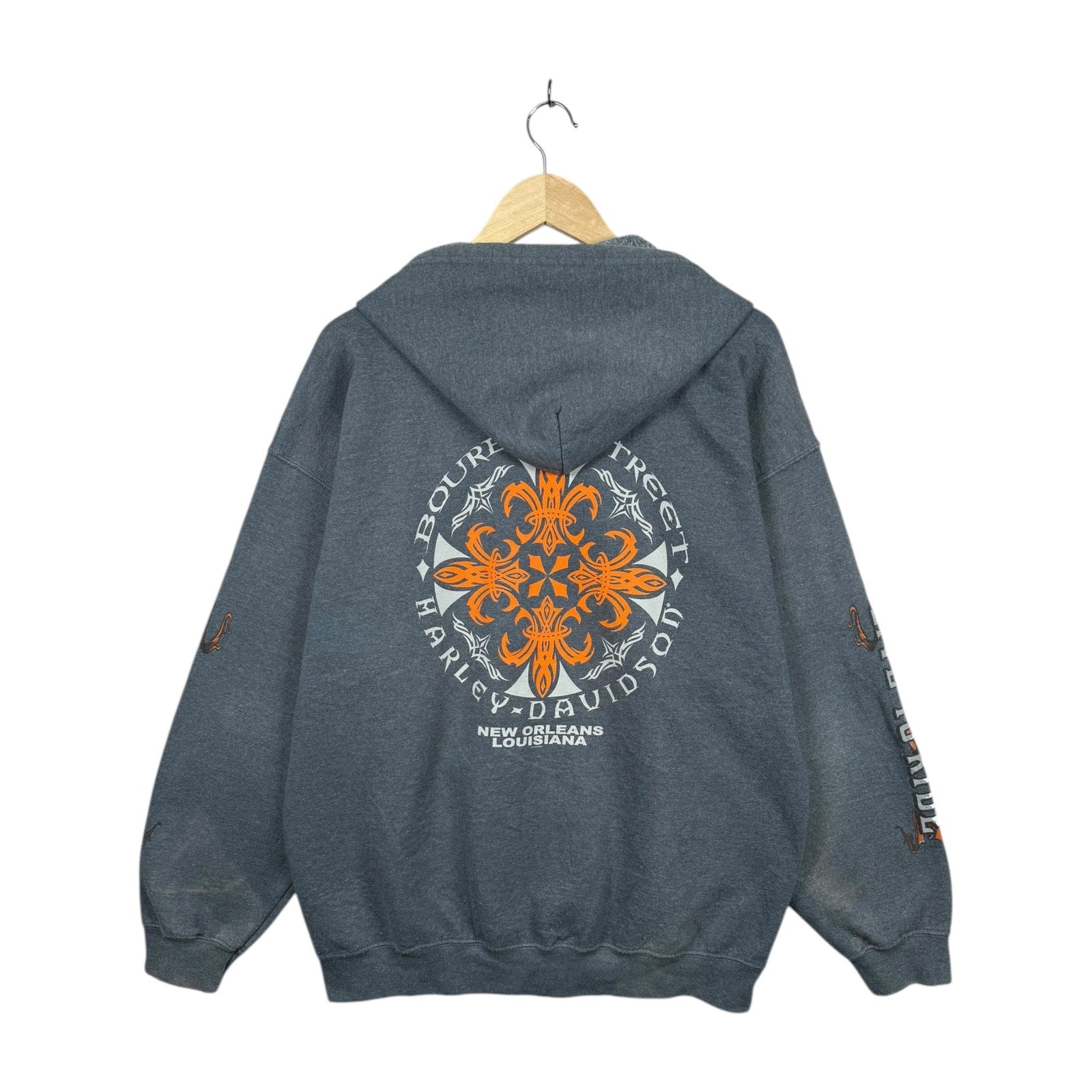 Vintage Harley Davidson Skull Full Zip Hoodie