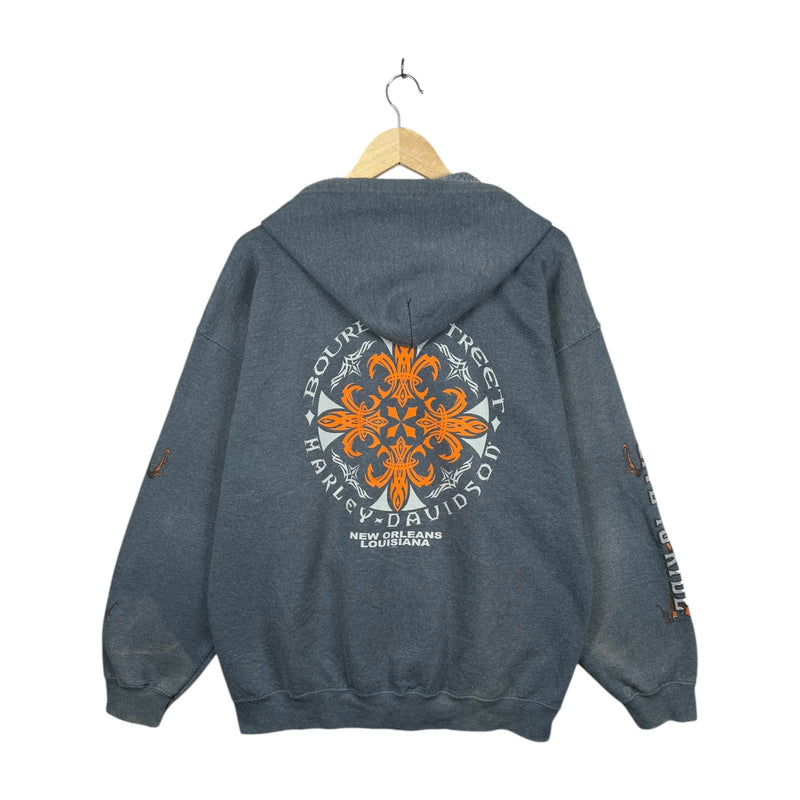 Vintage Harley Davidson Skull Full Zip Hoodie
