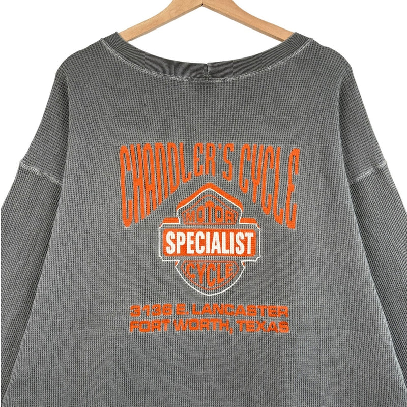 Vintage Harley Davidson Chandler’s Cycle Texas Thermal Long Sleeve T-Shirt