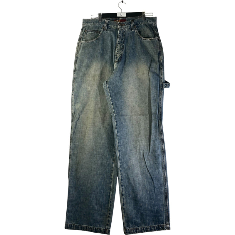 Vintage Detail Denim Workwear Utility Carpenter Pants 34