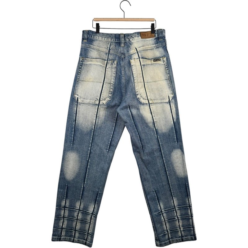 Vintage M/X Straight Leg Bleach Wash Denim Jeans 34x34