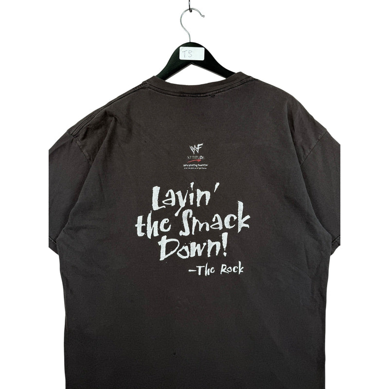 Vintage WWF The Rock Layin' The Smack Down! T-Shirt