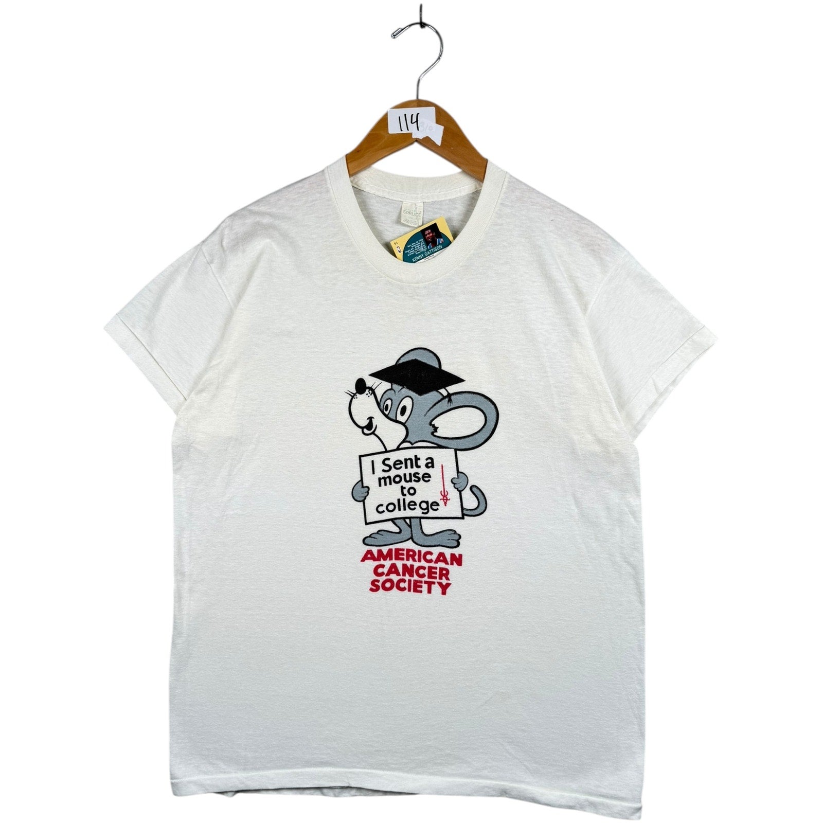 Vintage American Cancer Society Mouse College T-Shirt