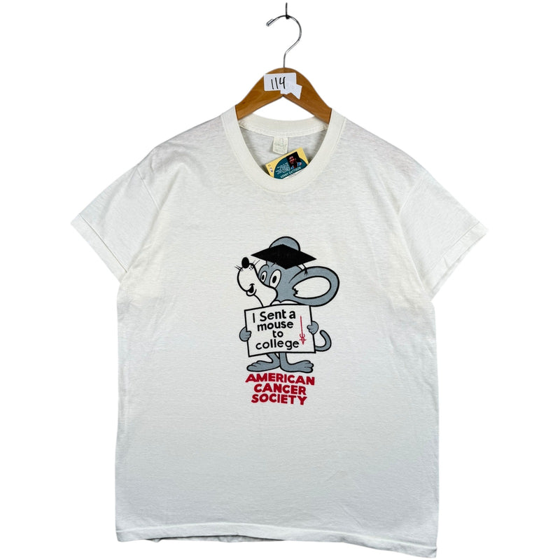 Vintage American Cancer Society Mouse College T-Shirt