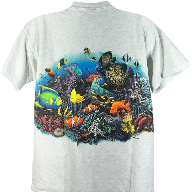 Vintage Coral Reef Wrap Around Underwater Nature Tee 90s