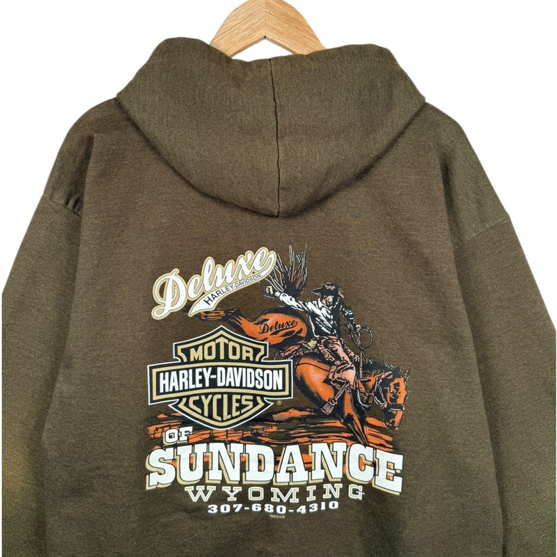 Vintage Harley Davidson Sundance Wyoming Graphic Hoodie