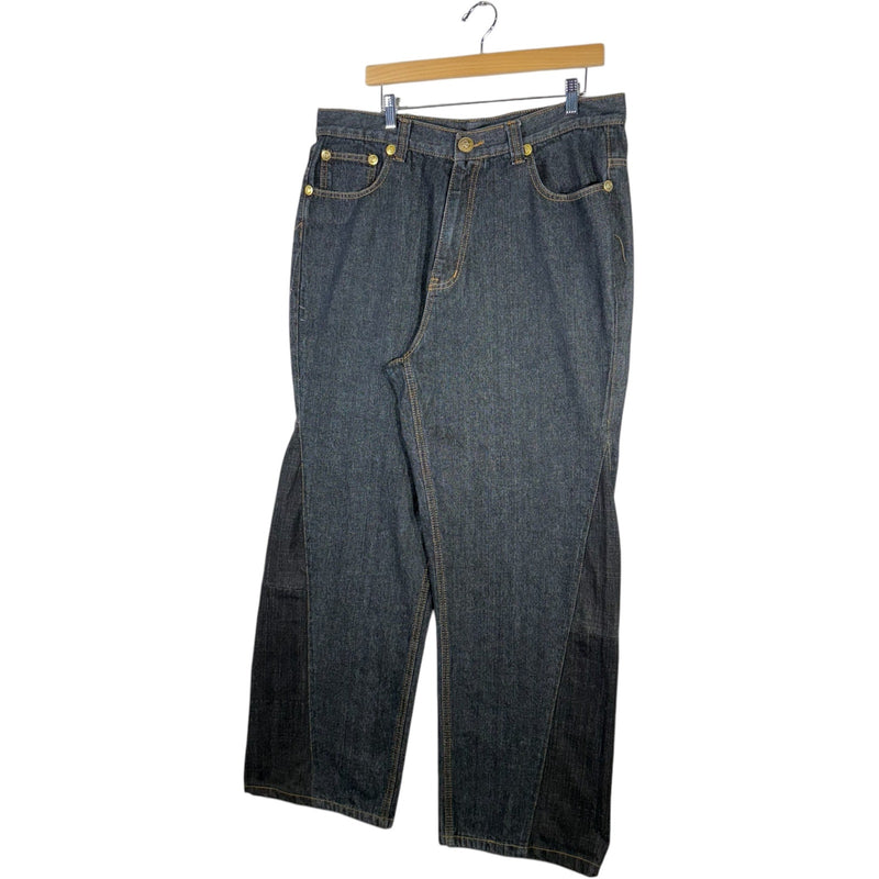 Vintage Cut & Sew Crown Holder Wide Leg Denim Jeans 38 x 31