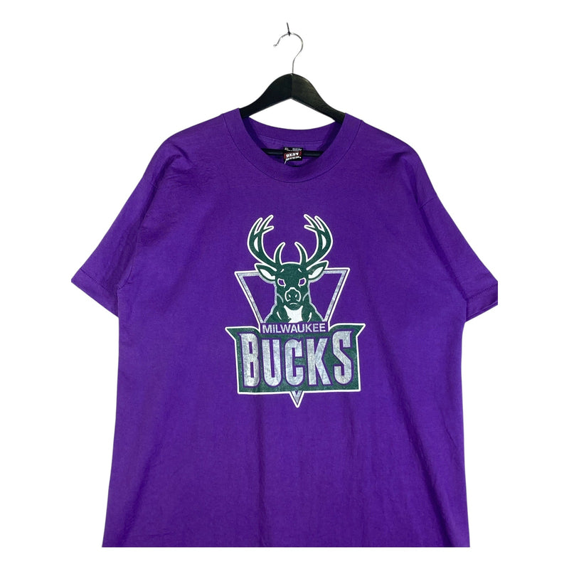 Vintage Milwaukee Bucks Chest Logo NBA T-Shirt