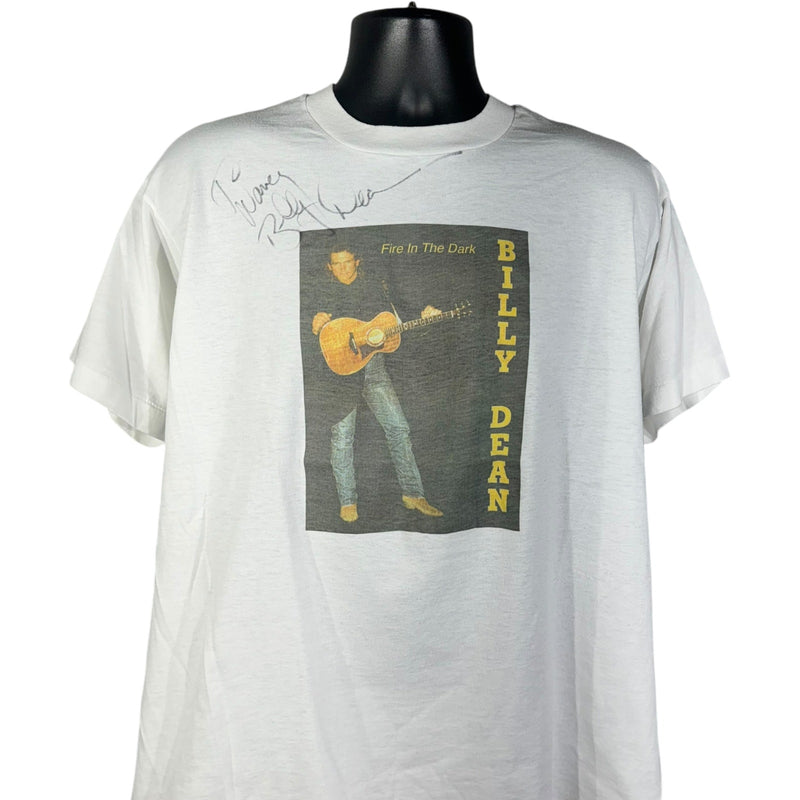 Vintage Fire In The Dark Billy Dean Autographed Band Tee 90s