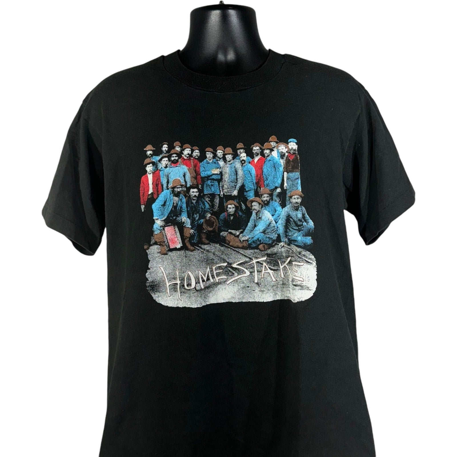 Vintage Railroad Workers Photo Homestake Tee 90s