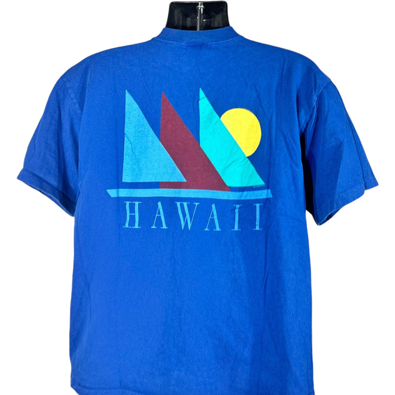 Vintage Hawaii Sailing Sunset Souvenir Tee