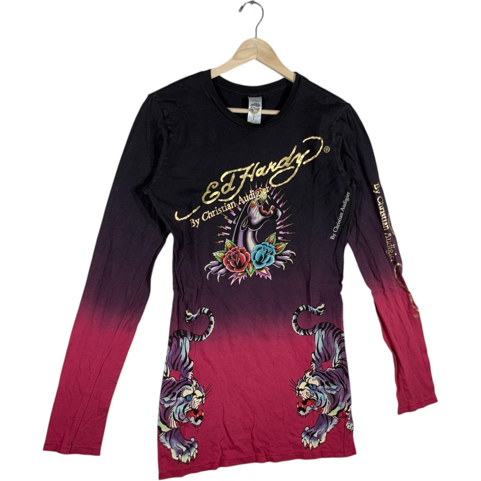 Vintage Ed Hardy "Love Kills Slowly" Ombre AOP Long Sleeve