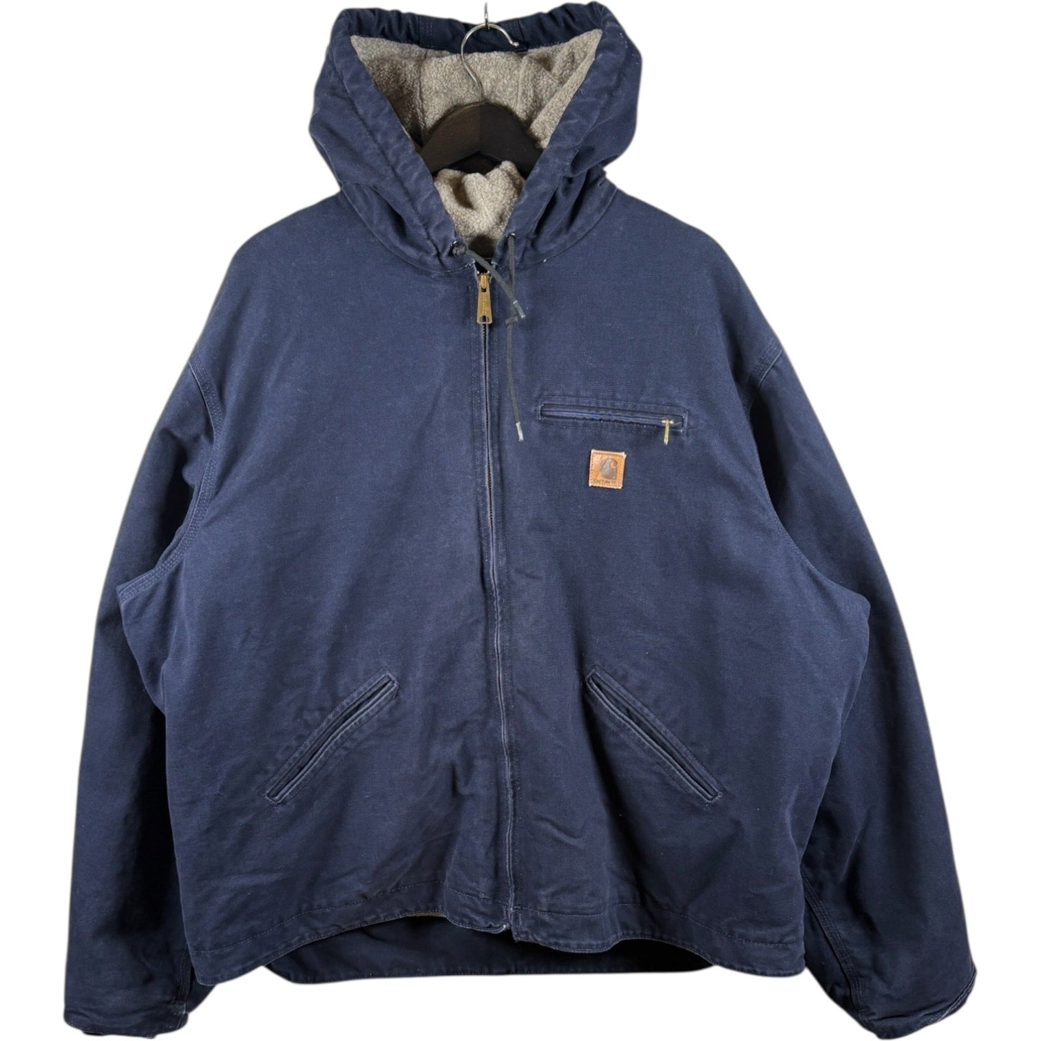 Vintage Carhartt Sherpa Lined Full Zip Hooded Workwear Jacket