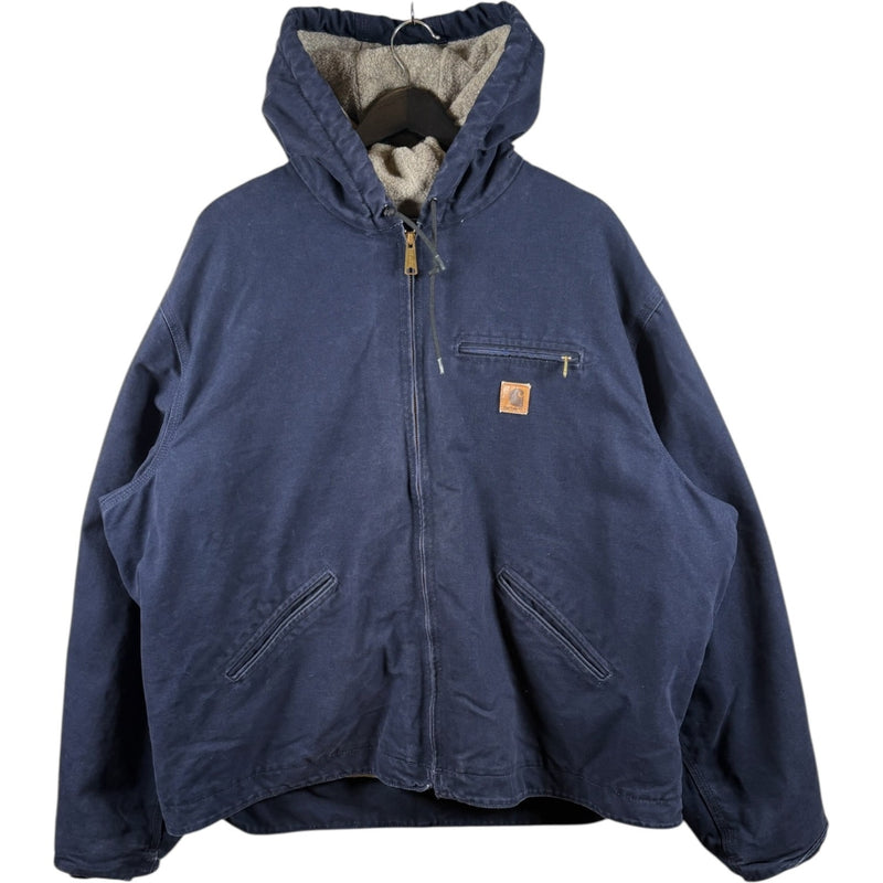 Vintage Carhartt Sherpa Lined Full Zip Hooded Workwear Jacket